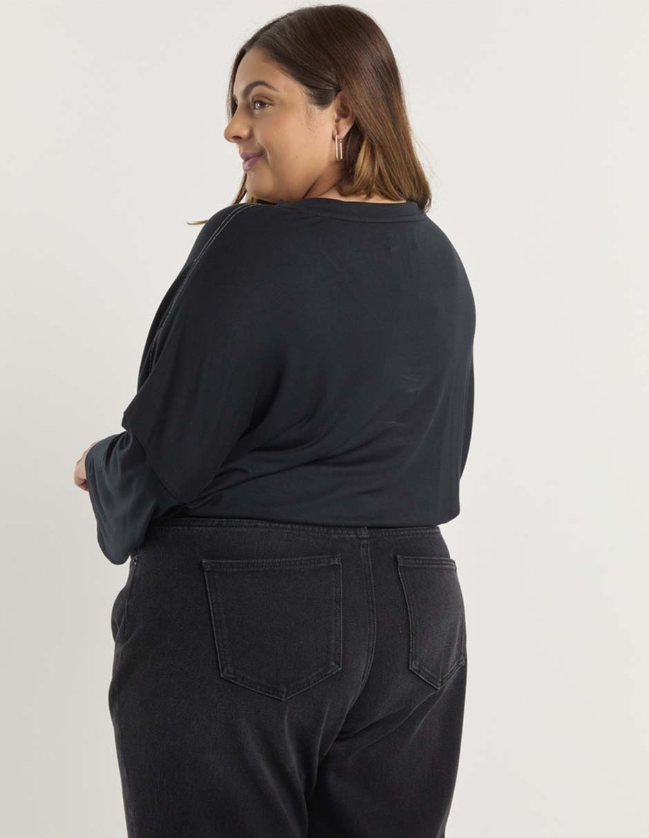 Blusa Contempo Plus manga larga para mujer