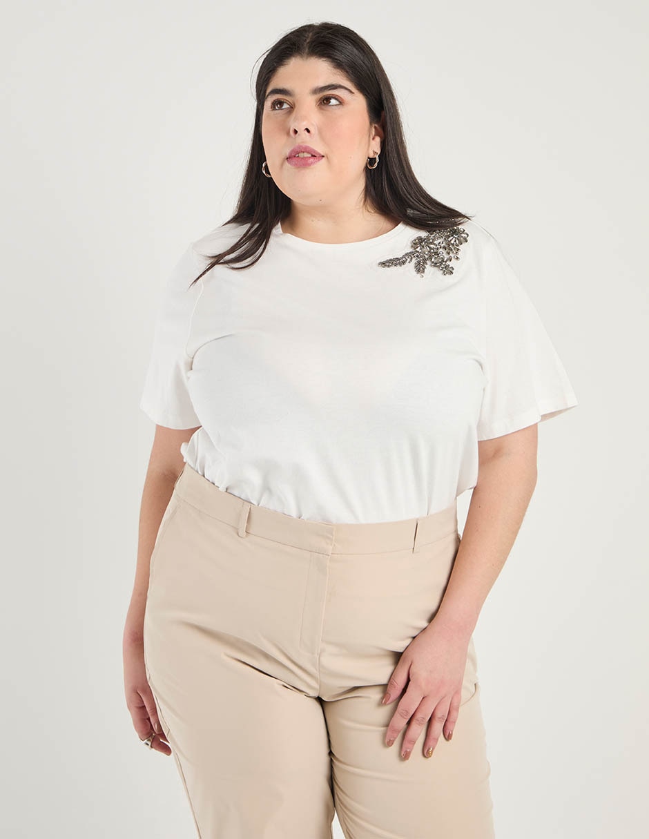 Playera manga corta cuello redondo para mujer Playera manga corta cuello redondo para mujer