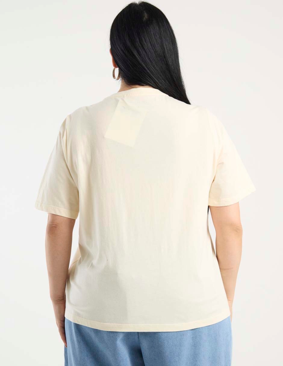 Playera manga corta Contempo Plus cuello redondo para mujer