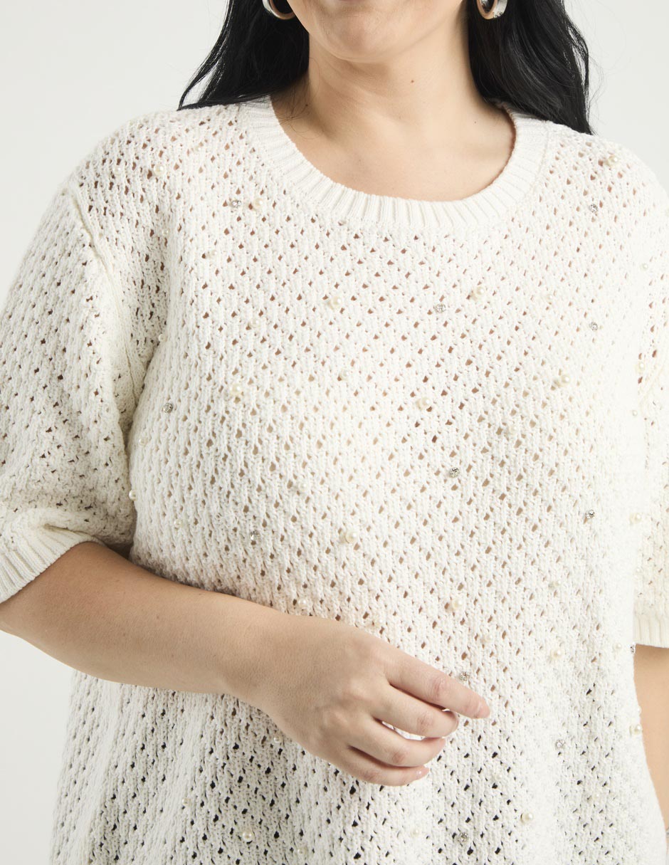 Suéter cuello redondo para mujer 2
