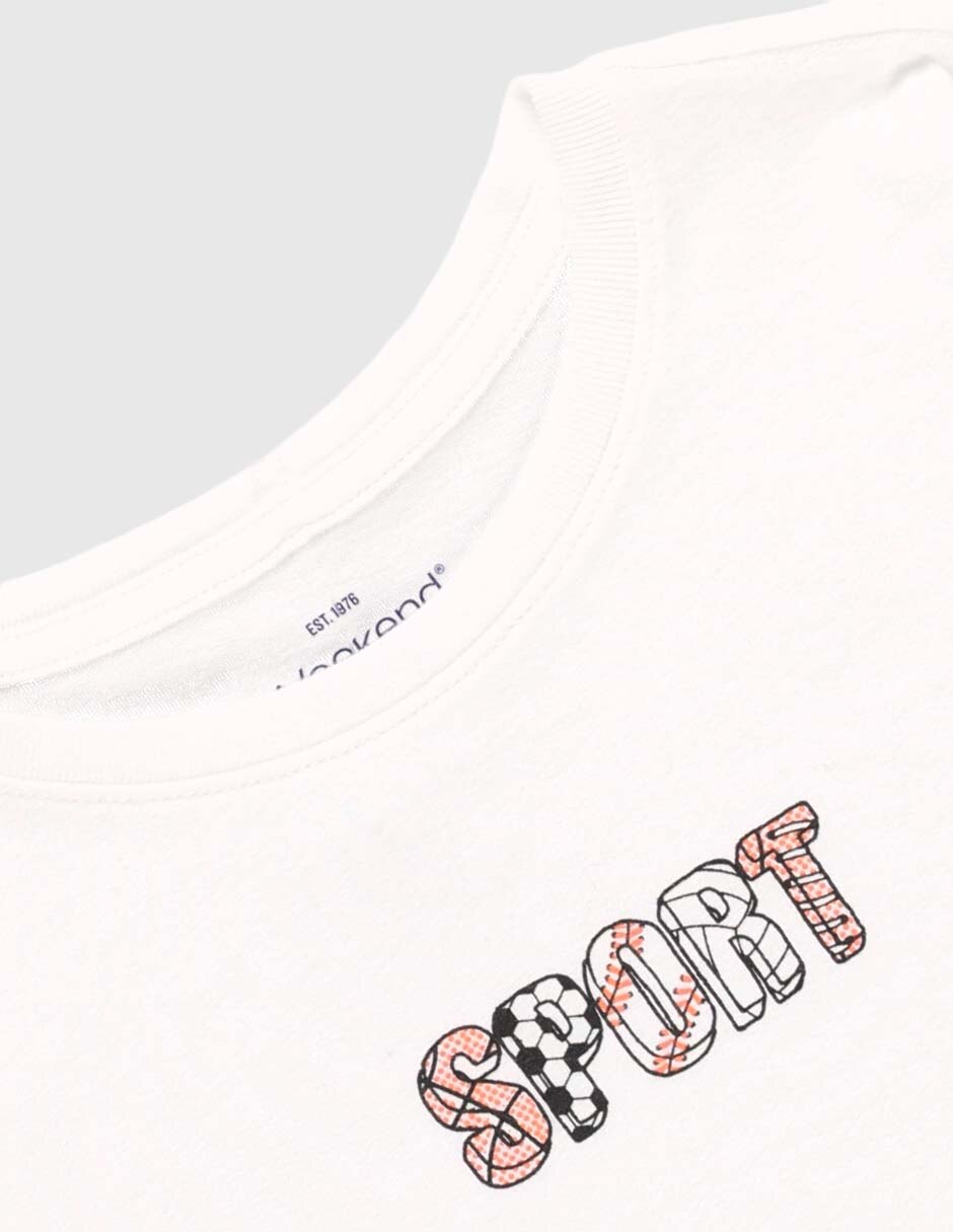 Playera Weekend manga corta para niño