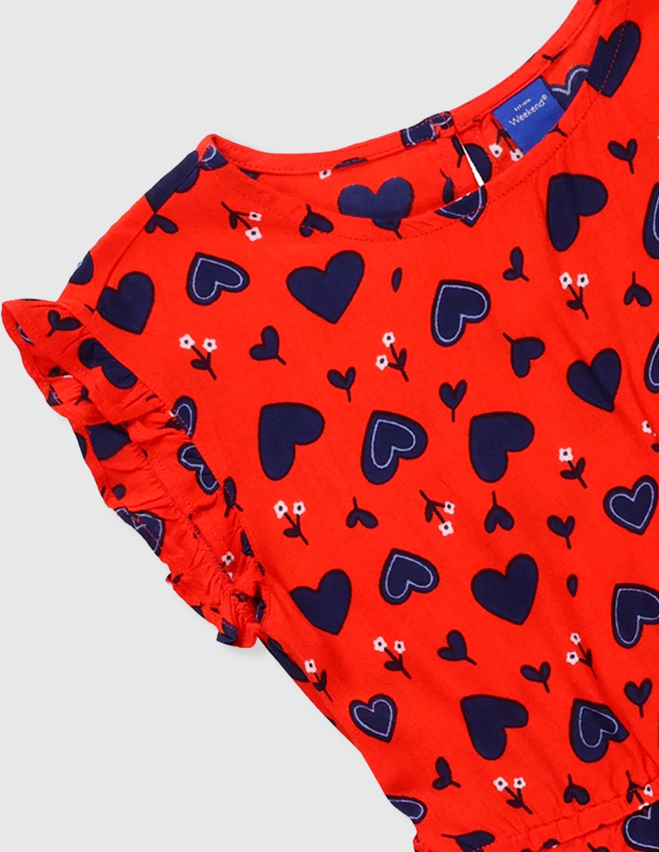 Vestido manga volantes para niña