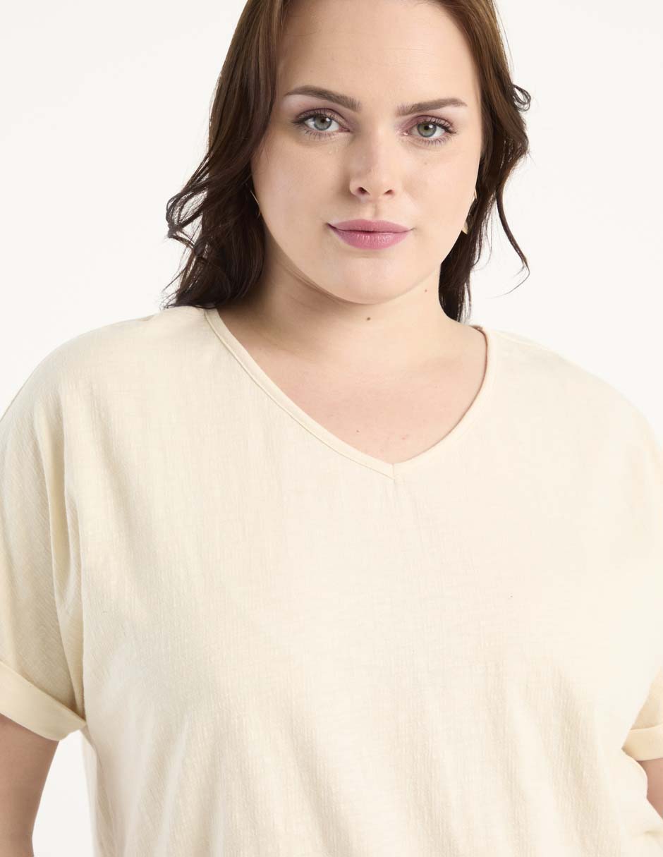 Playera manga corta cuello v mujer 3