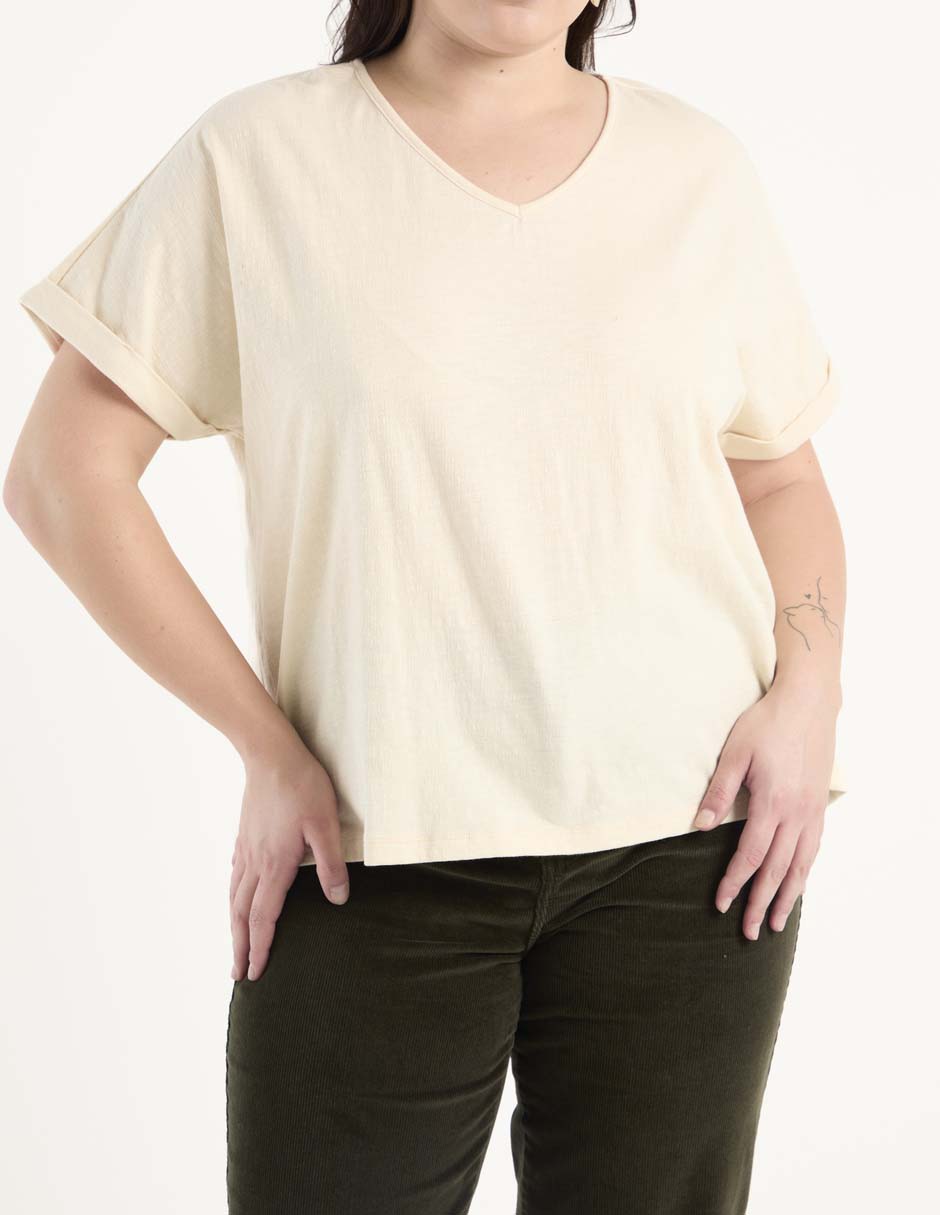 Playera manga corta cuello v mujer 2