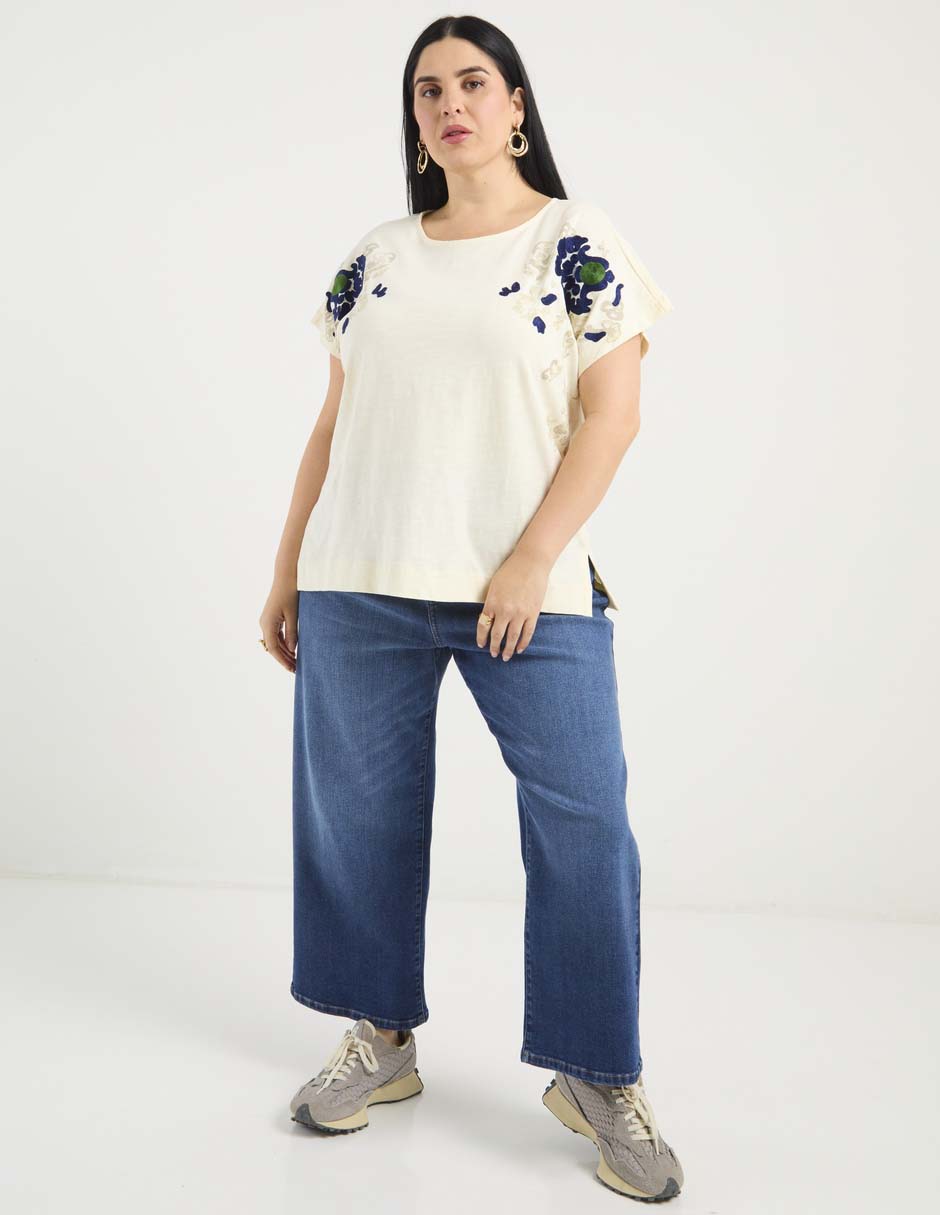 Playera manga corta Weekend Plus cuello redondo para mujer