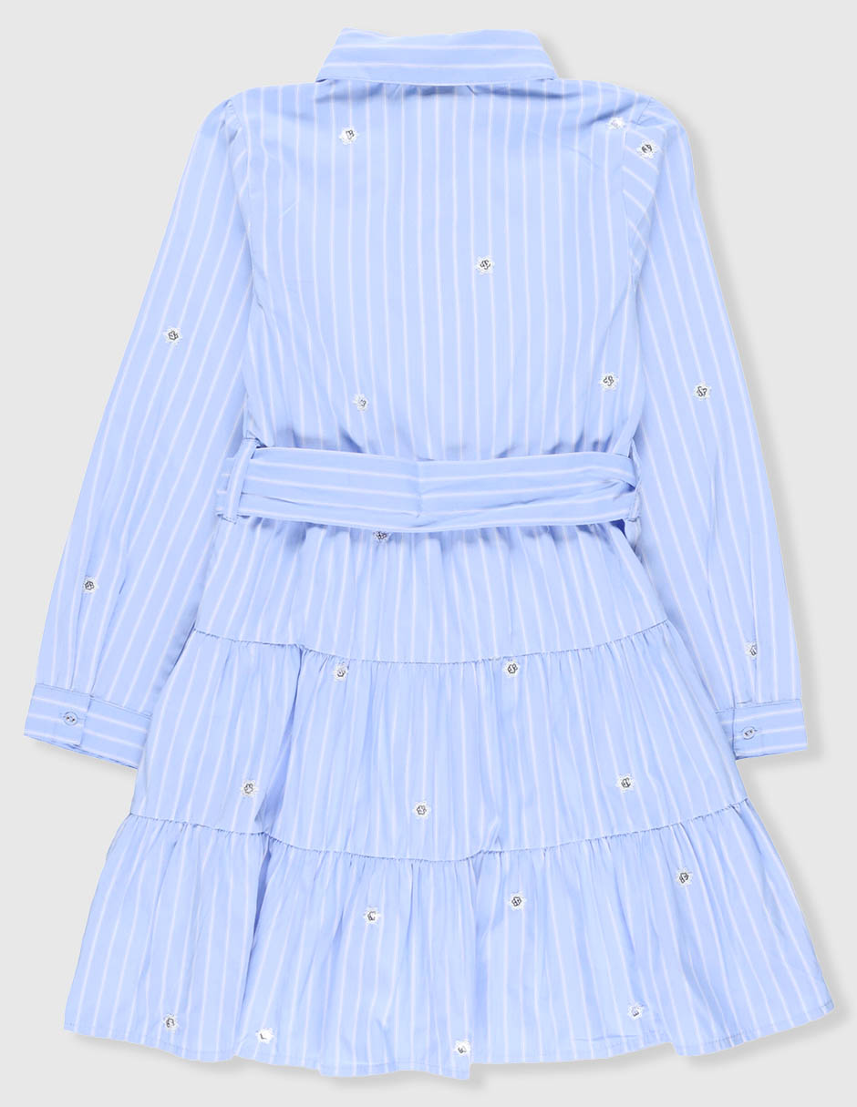 Vestido manga con puño para niña