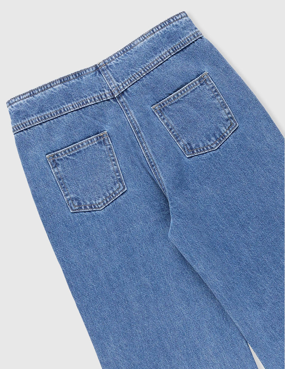 Jeans wide leg Weekend lavado desgastado para niña
