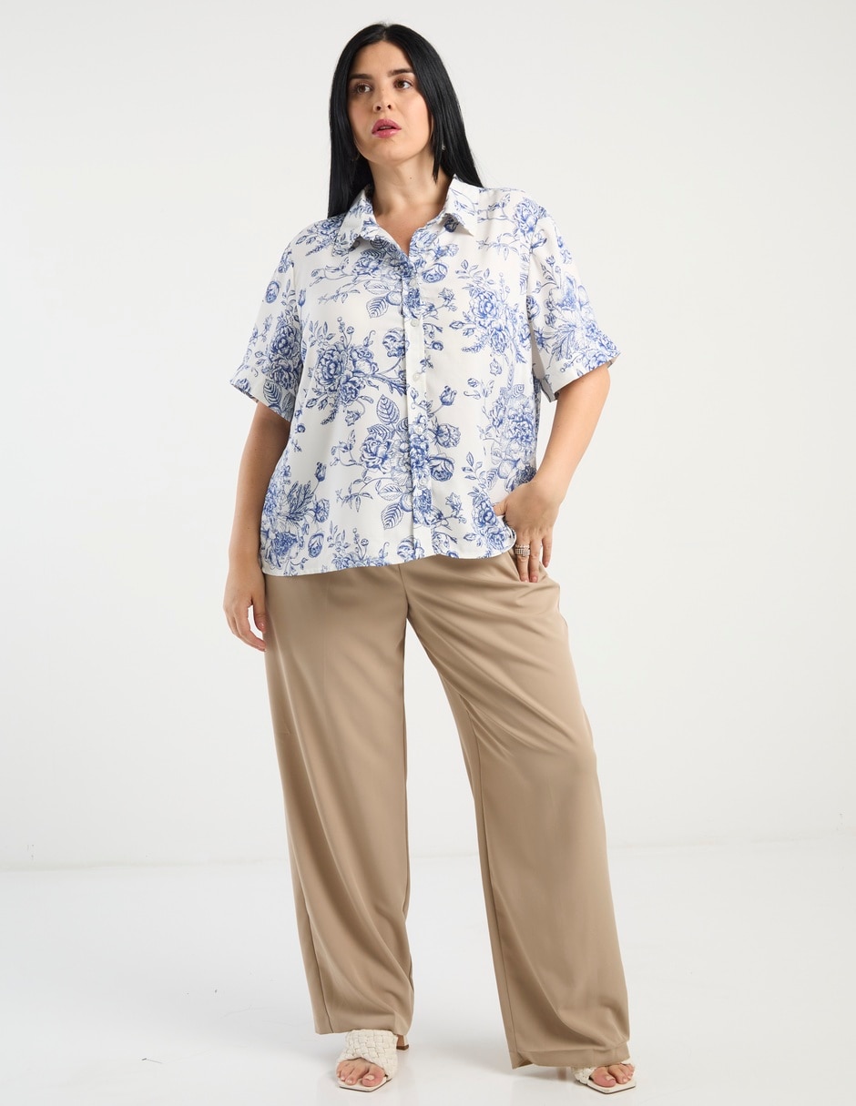 Blusa Contempo Plus manga al codo para mujer