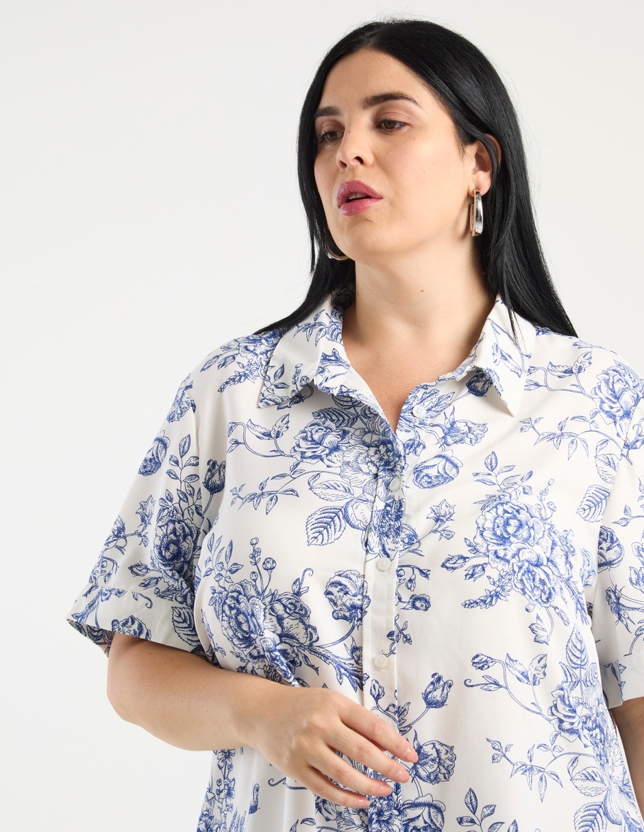 Blusa Contempo Plus manga al codo para mujer