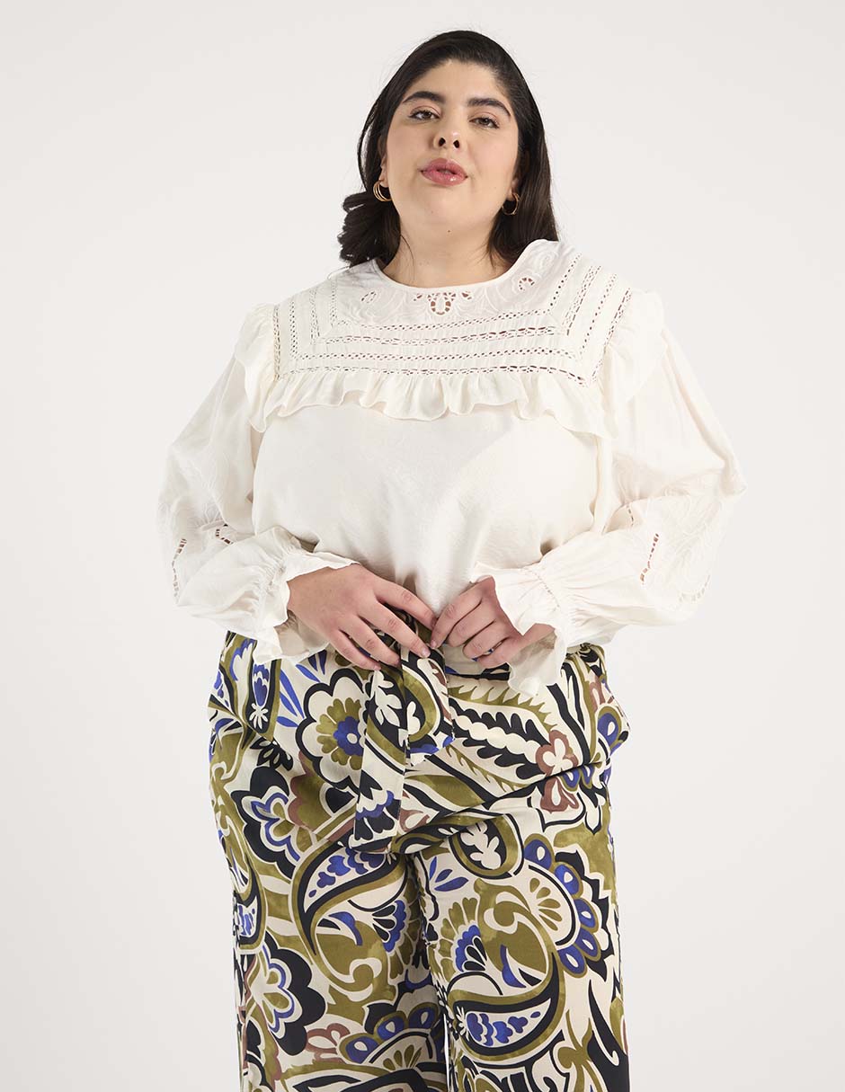 Blusa Weekend Plus manga larga para mujer