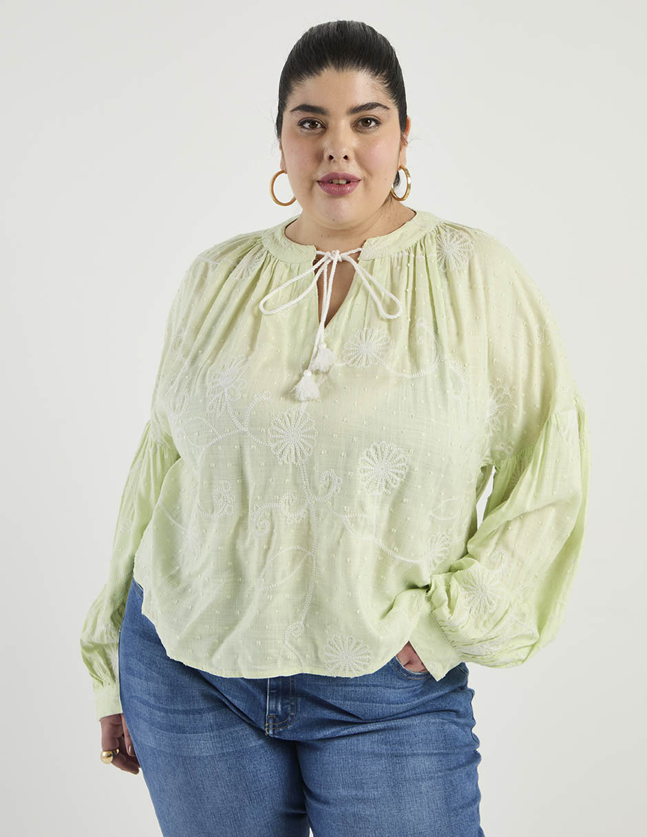 Blusa Weekend Plus manga larga para mujer