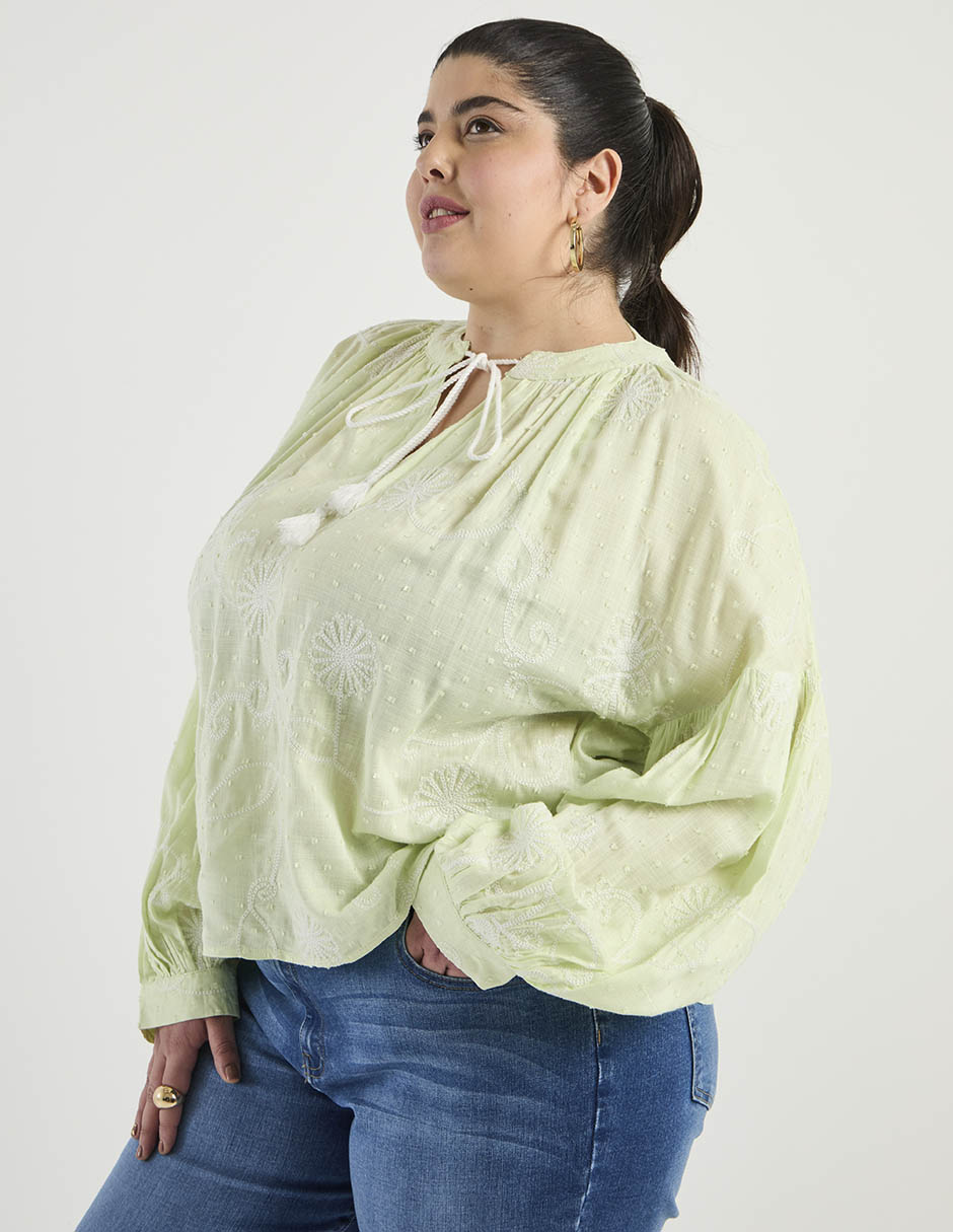 Blusa Weekend Plus manga larga para mujer