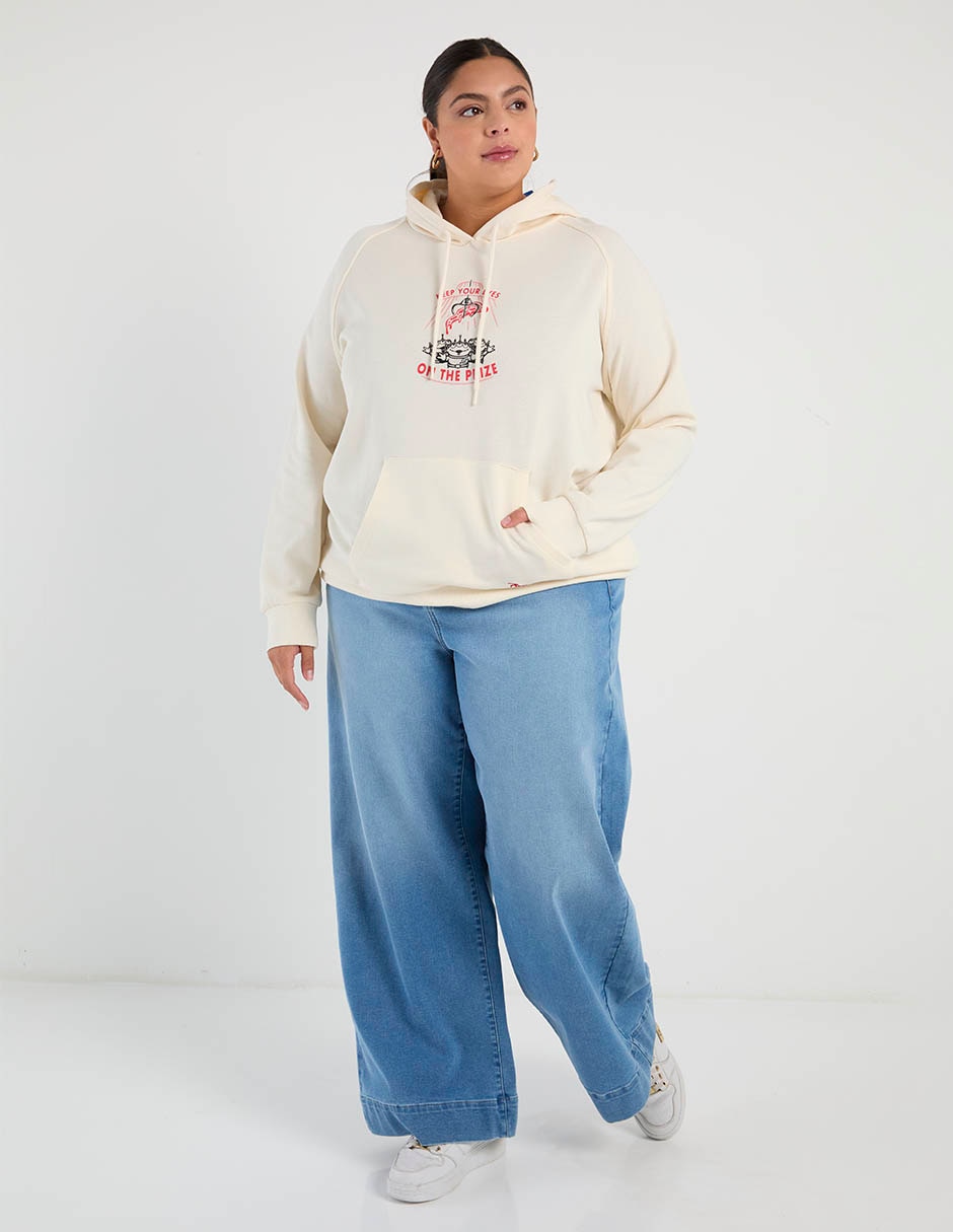 Sudadera con capucha y bolsa para mujer