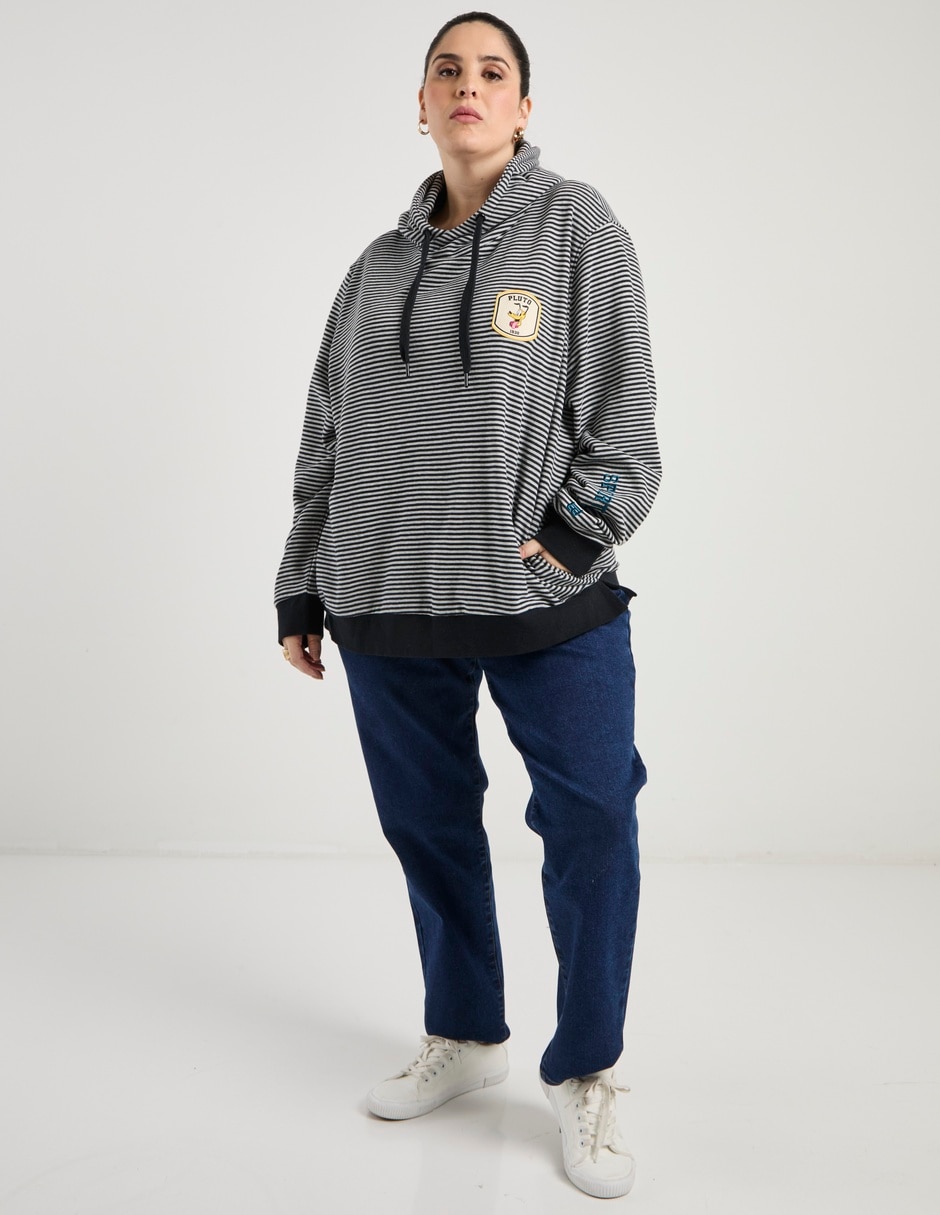 Sudadera con capucha y bolsa para mujer