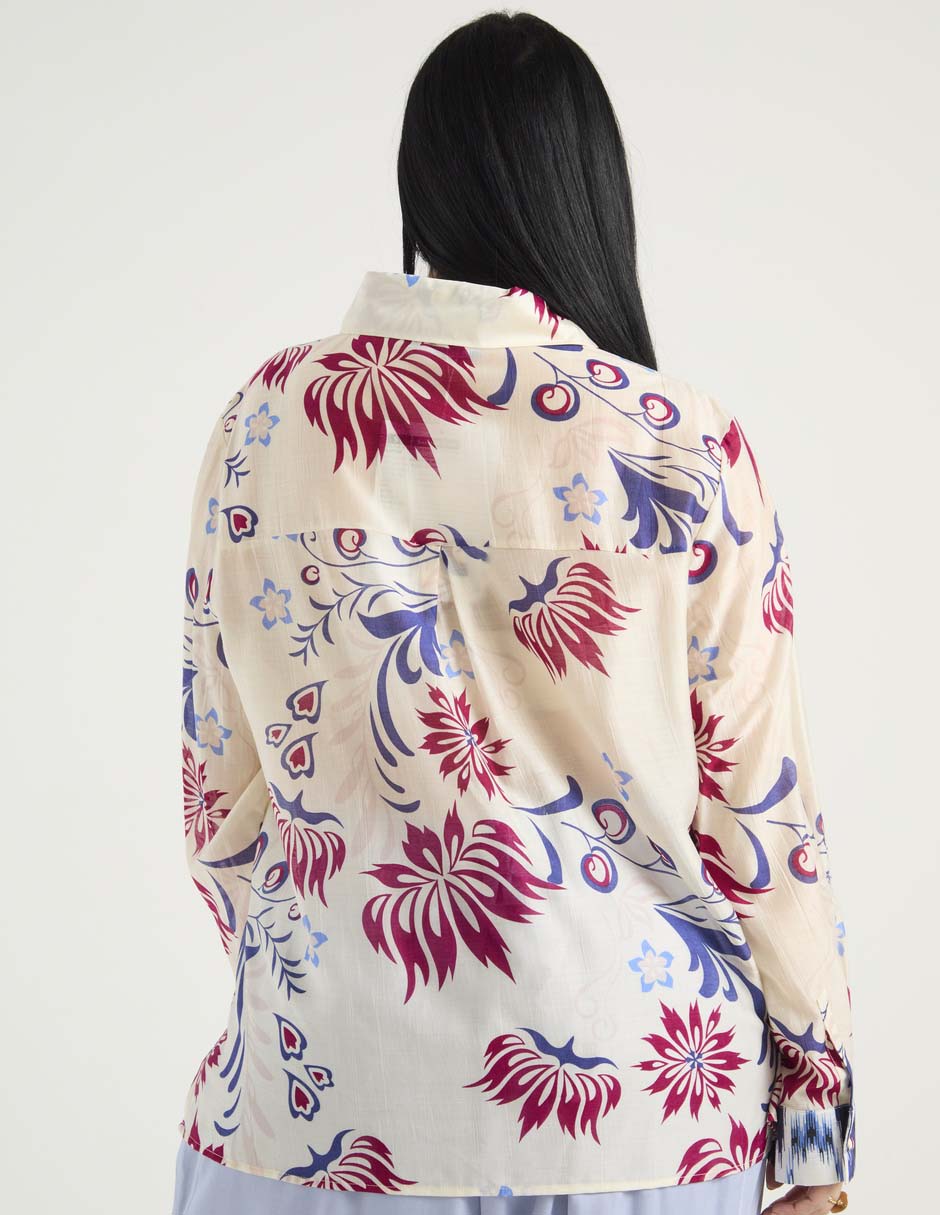 Blusa Weekend Plus manga larga para mujer