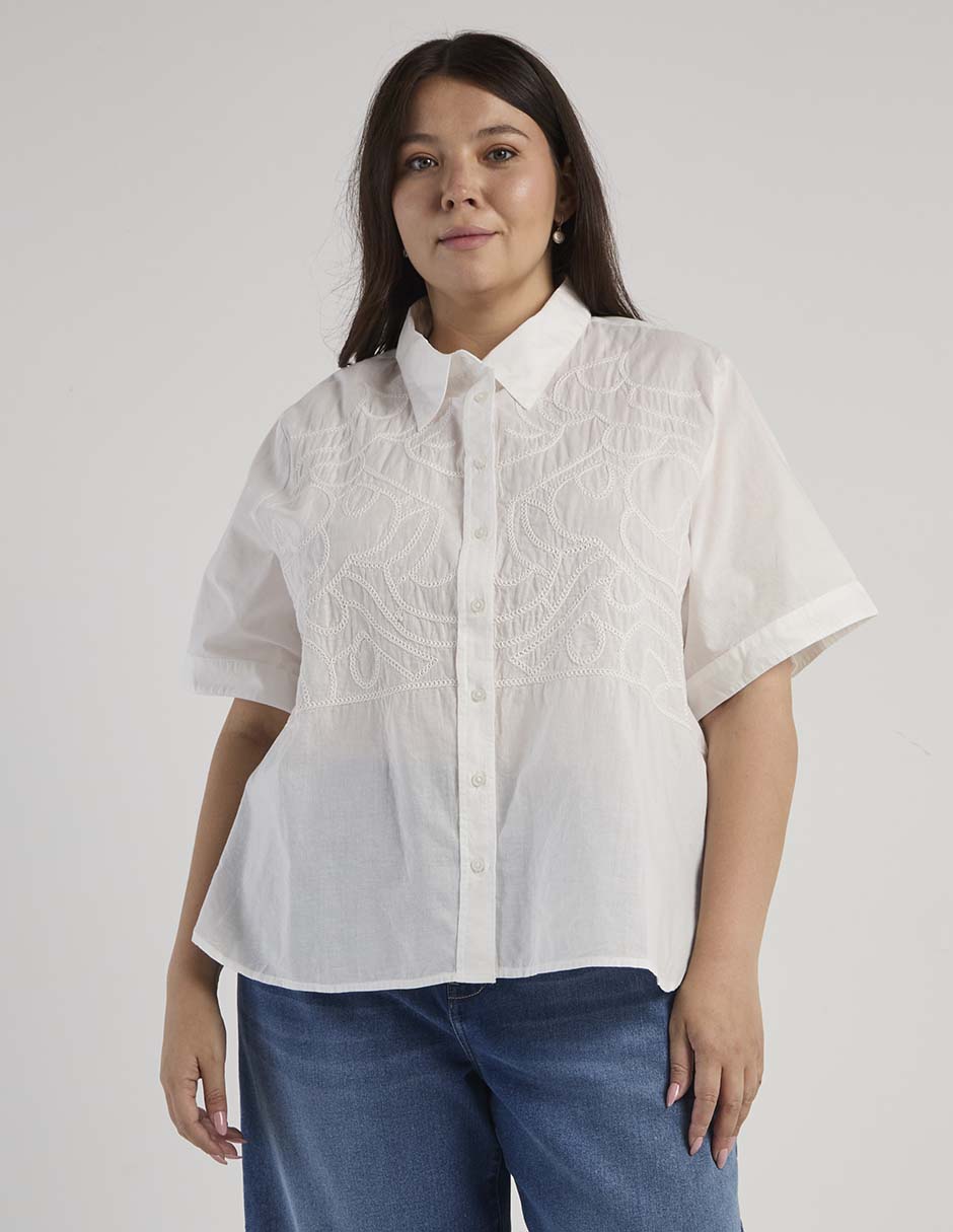 Blusa Contempo Plus manga al codo para mujer