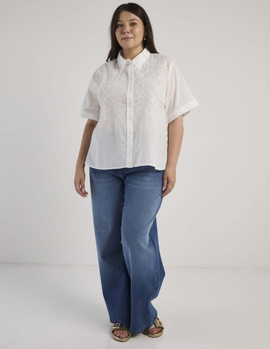 Blusa Contempo Plus manga al codo para mujer