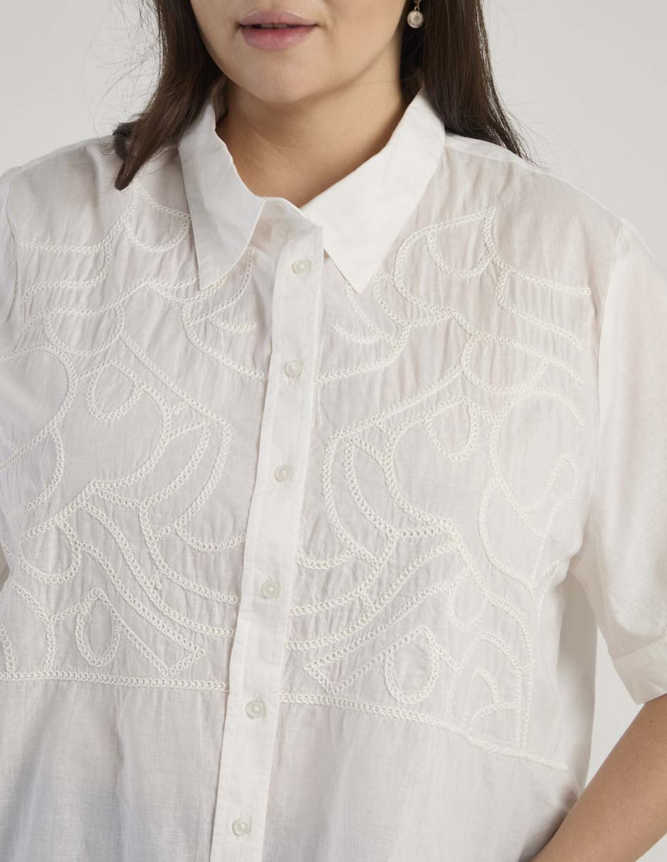 Blusa Contempo Plus manga al codo para mujer