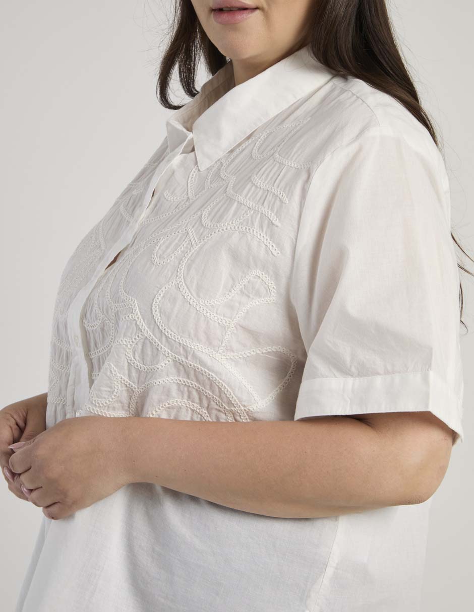 Blusa Contempo Plus manga al codo para mujer