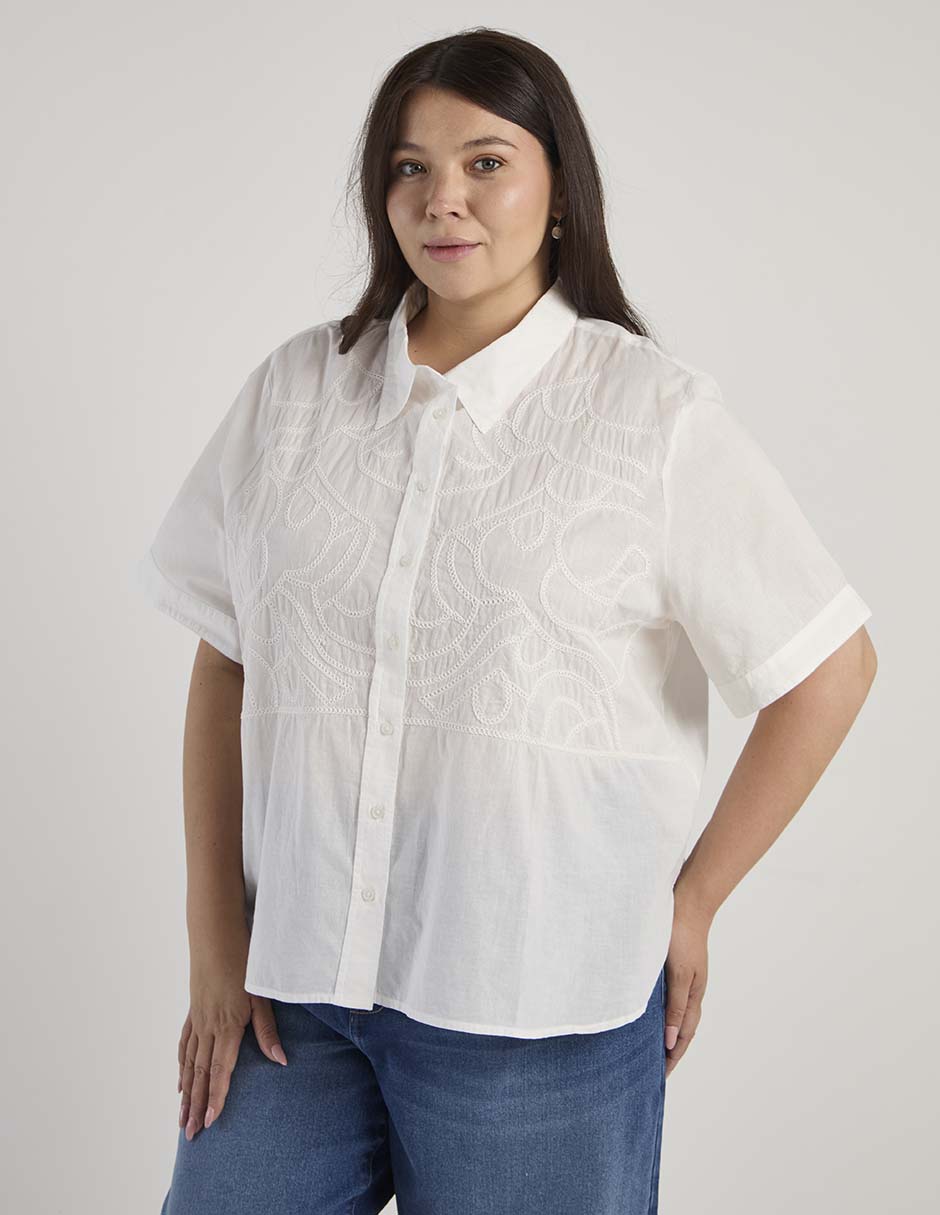 Blusa Contempo Plus manga al codo para mujer