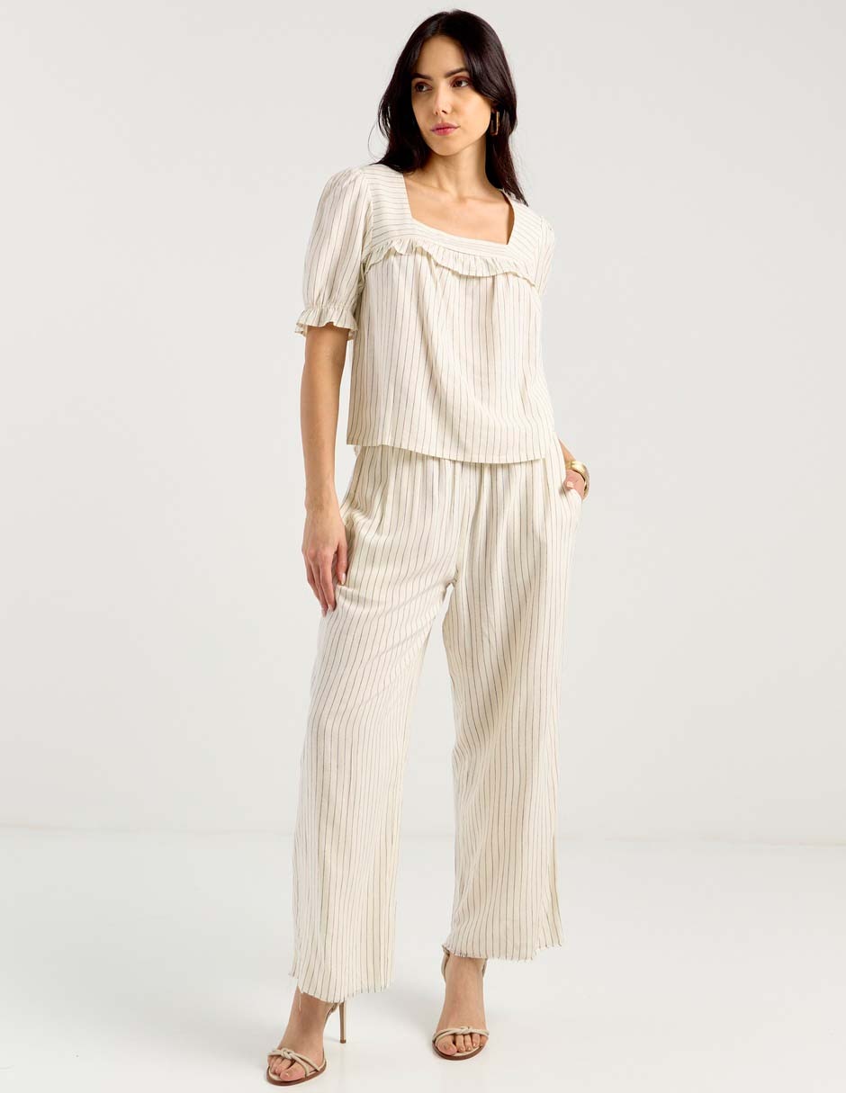 Pantalón coulotte amplio para mujer 6