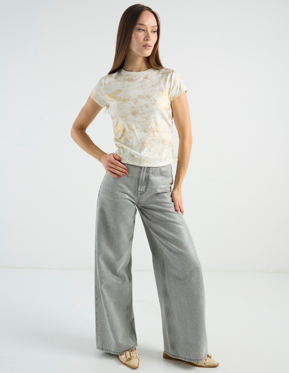 Playera manga corta Metropolis cuello redondo para mujer
