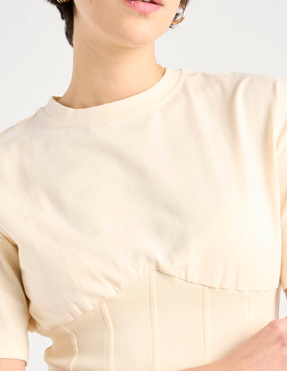 Playera manga corta Metropolis cuello redondo para mujer
