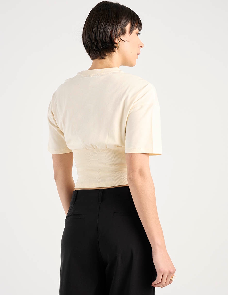 Playera manga corta Metropolis cuello redondo para mujer