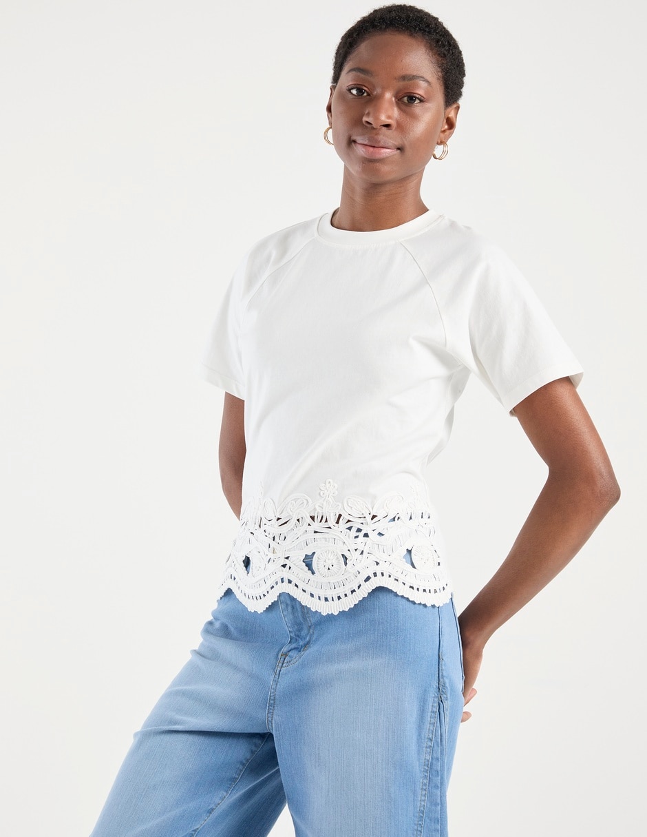 Playera manga corta cuello redondo para mujer Playera manga corta cuello redondo para mujer