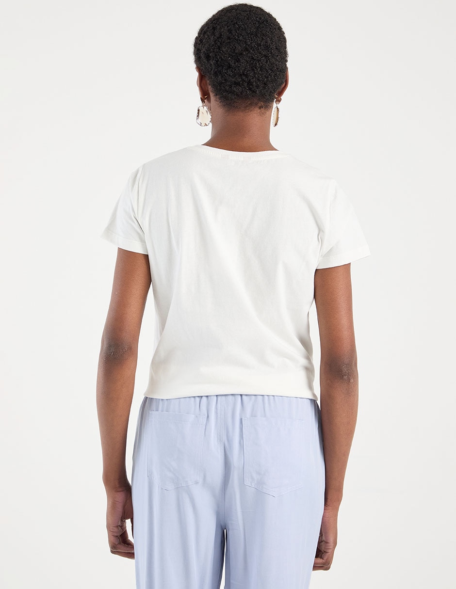 Playera manga corta Metropolis cuello redondo para mujer