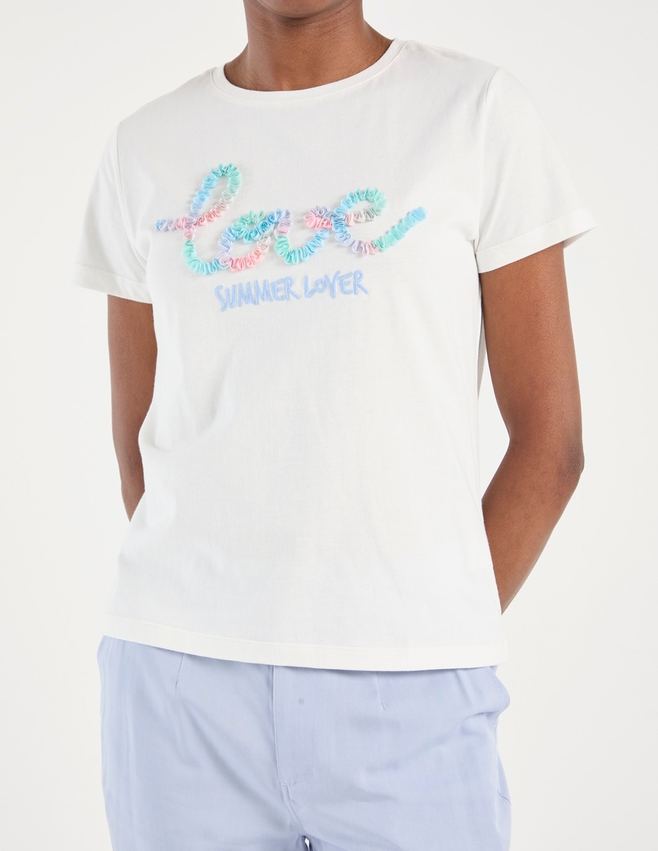 Playera manga corta Metropolis cuello redondo para mujer