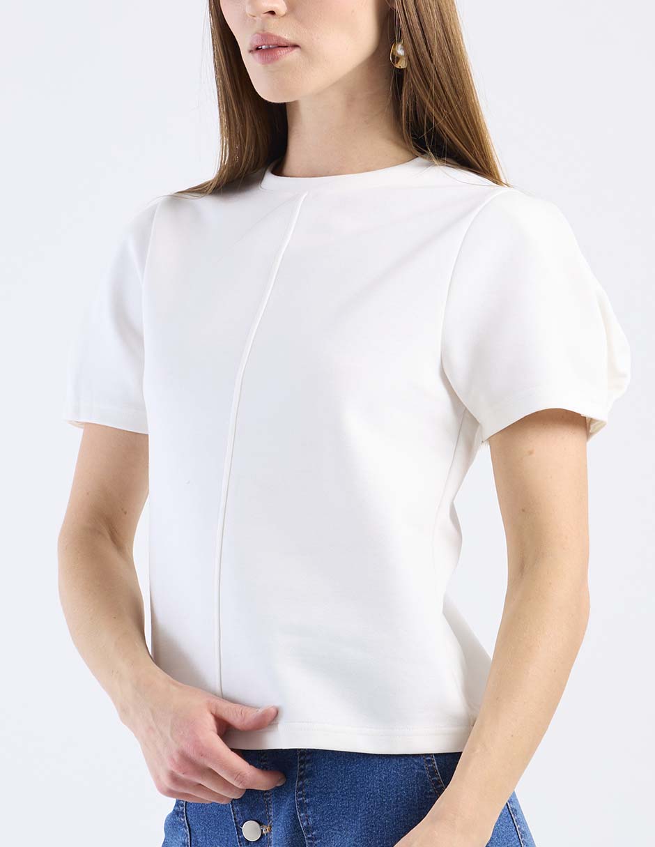 Playera manga corta Metropolis cuello redondo para mujer