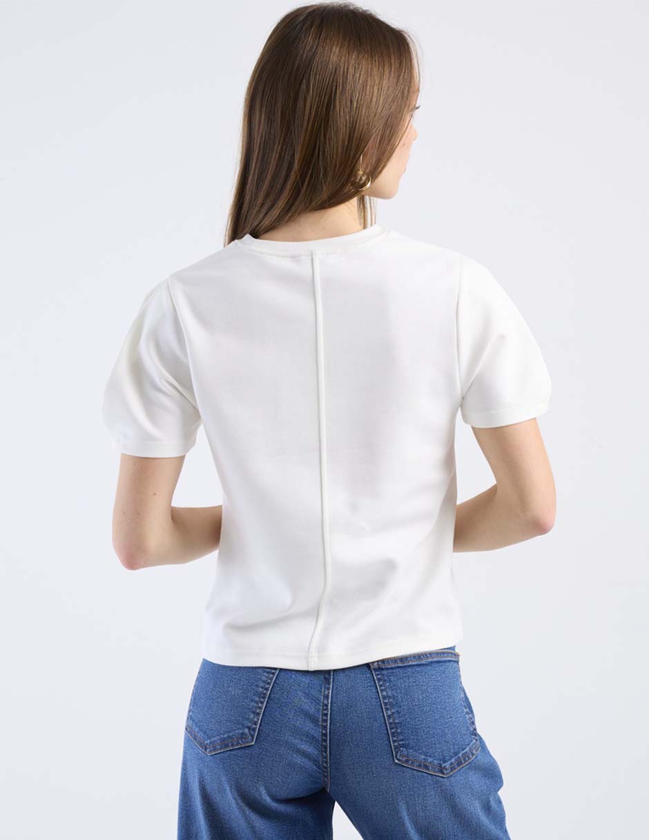 Playera manga corta Metropolis cuello redondo para mujer