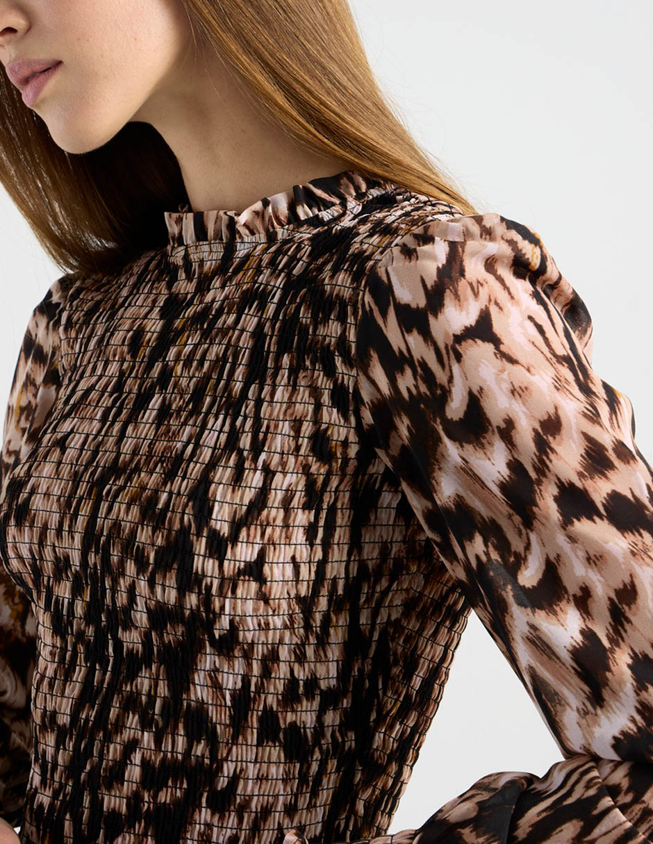 Blusa Metropolis manga larga para mujer