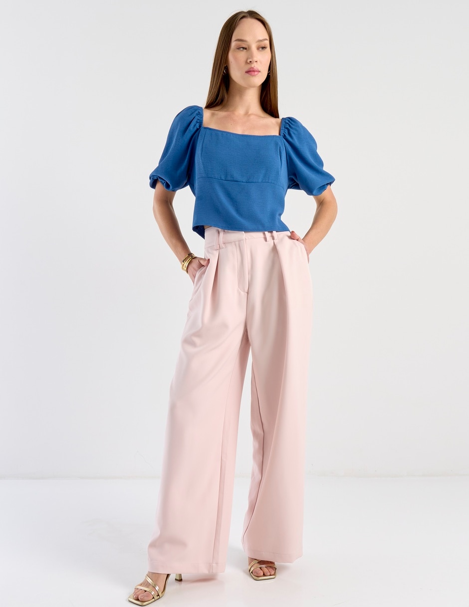Pantalón de vestir wide leg para mujer 5