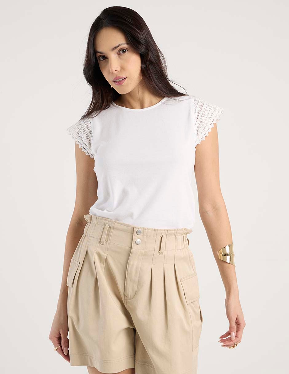 Playera manga corta cuello redondo para mujer Playera manga corta cuello redondo para mujer
