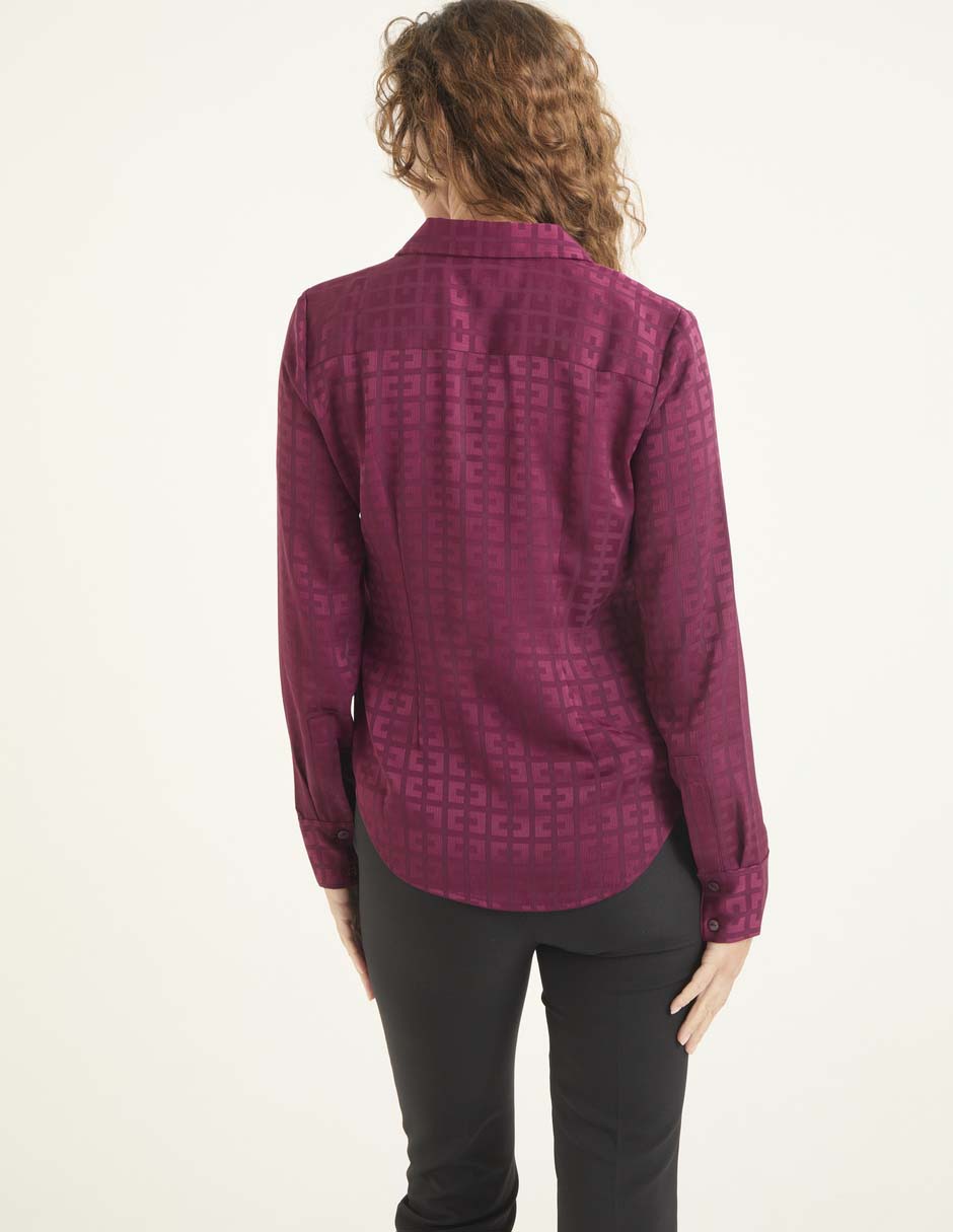 Blusa camisera Liz& manga larga para mujer 5