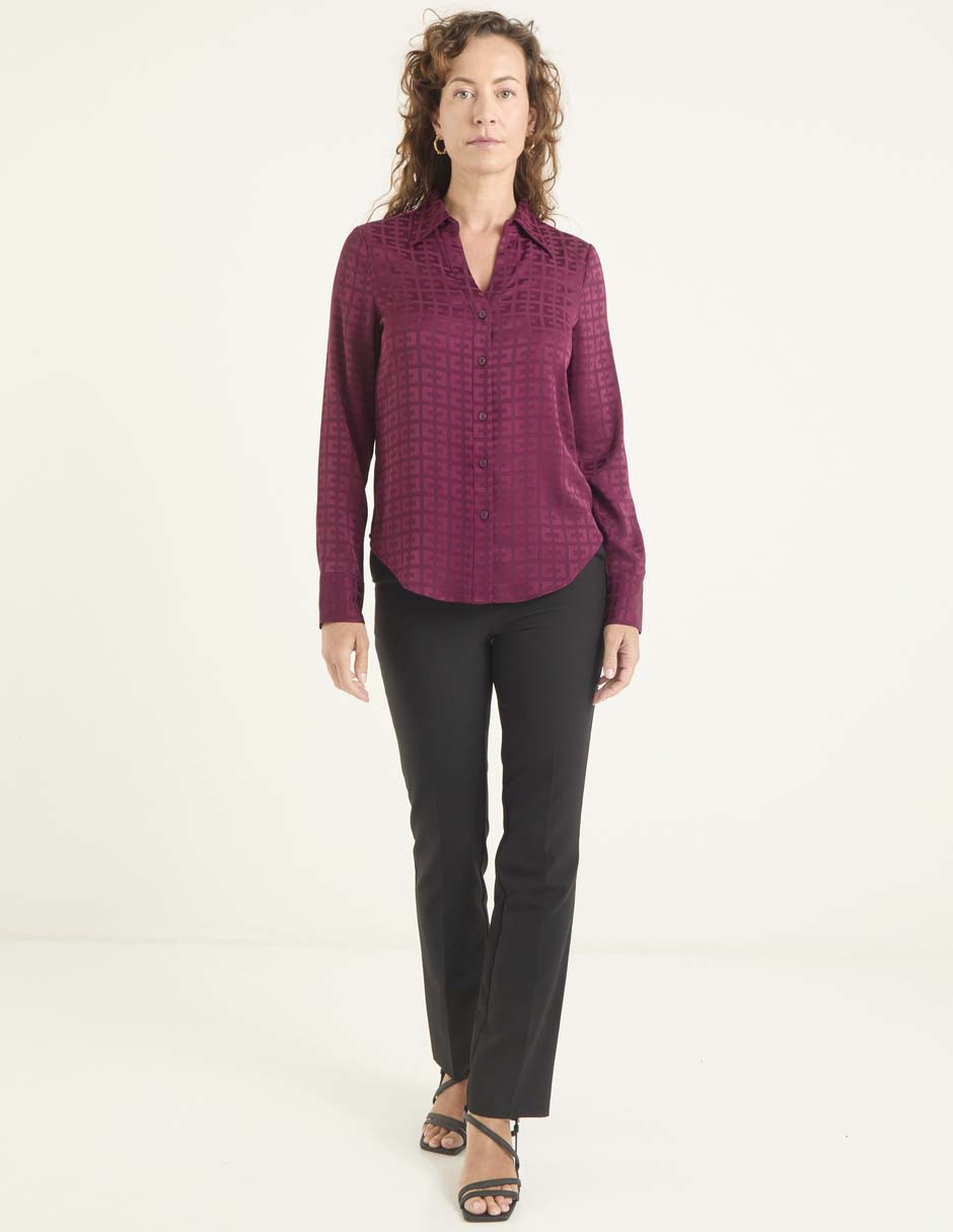 Blusa camisera Liz& manga larga para mujer 6