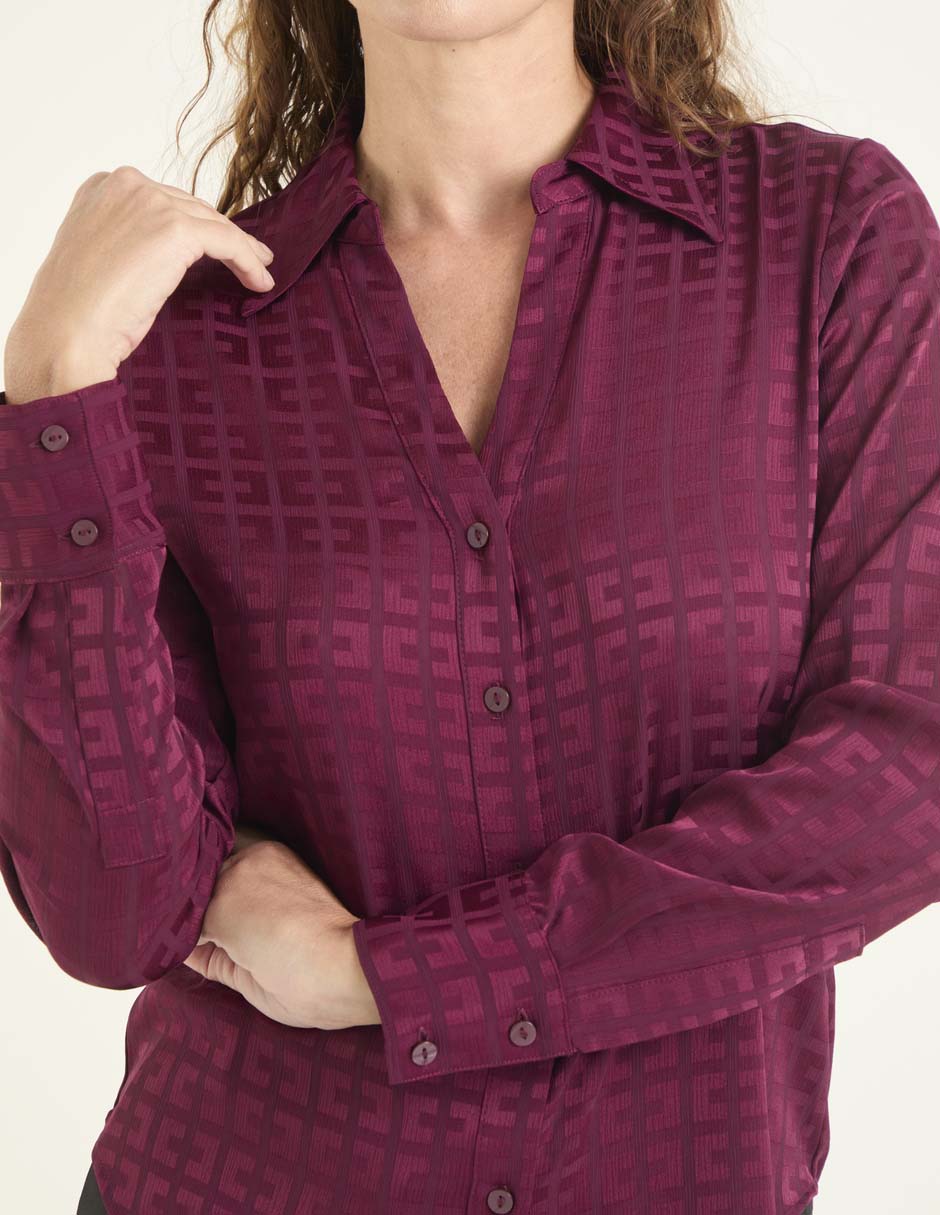 Blusa camisera Liz& manga larga para mujer 7