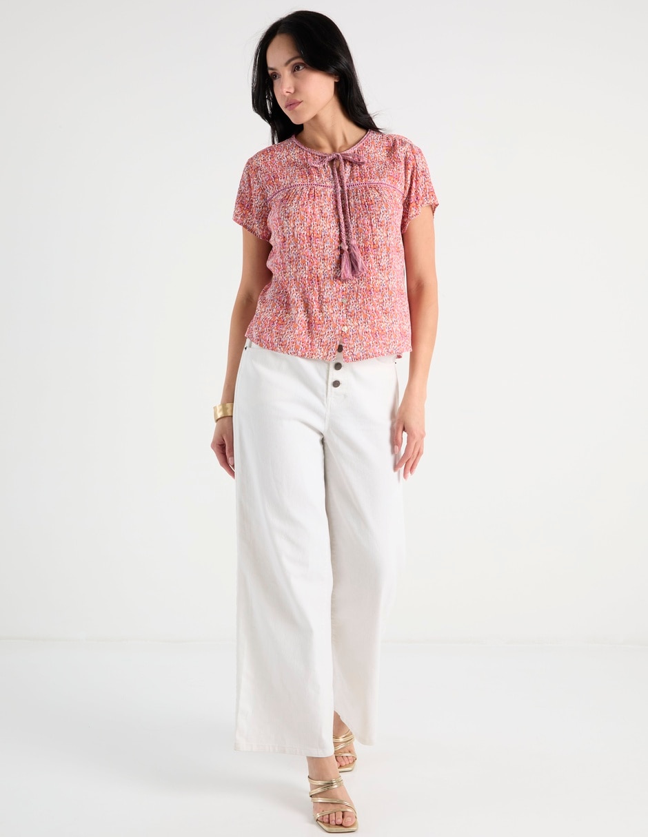 Blusa Week By Weekend manga corta para mujer