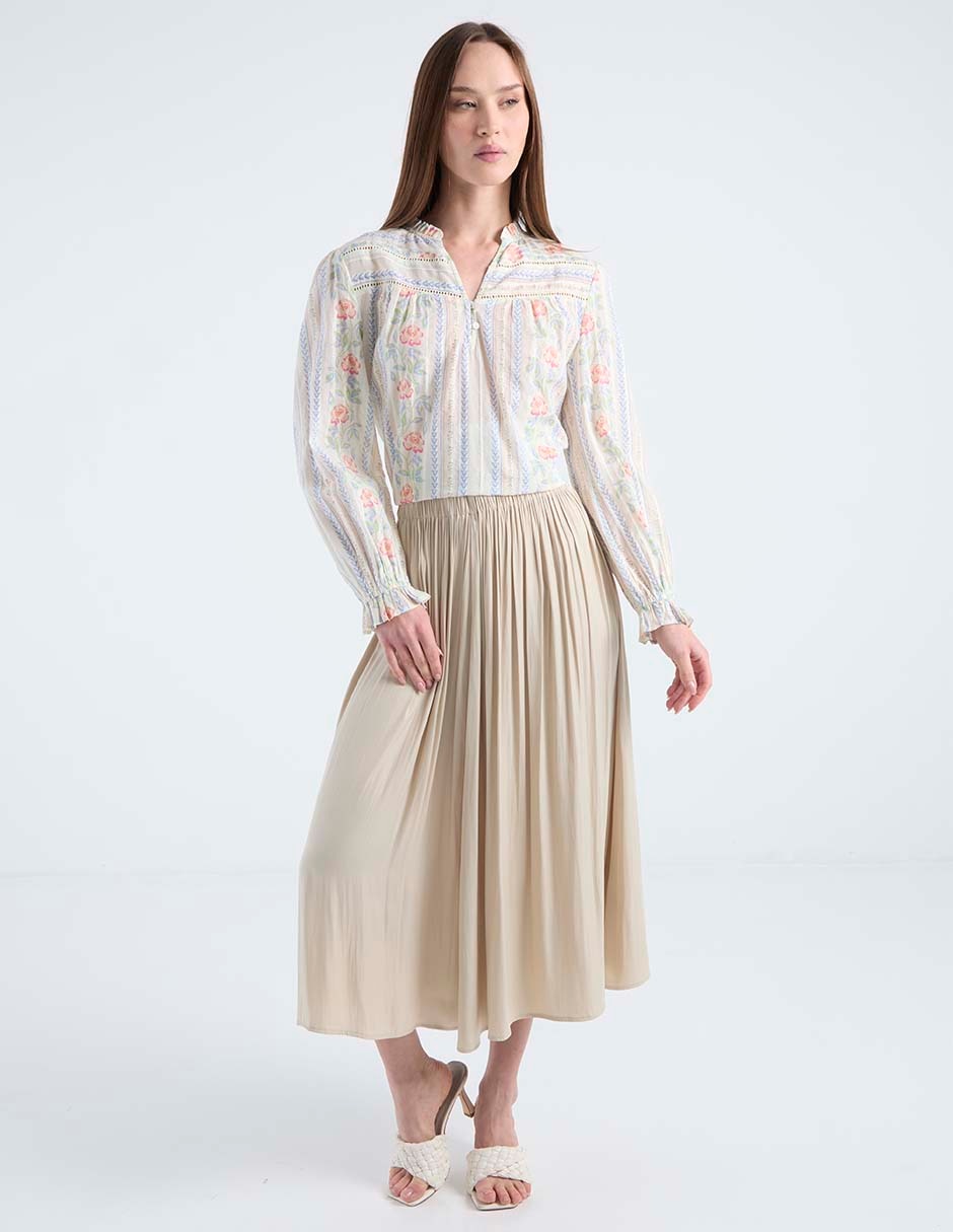 Blusa Week By Weekend manga larga para mujer