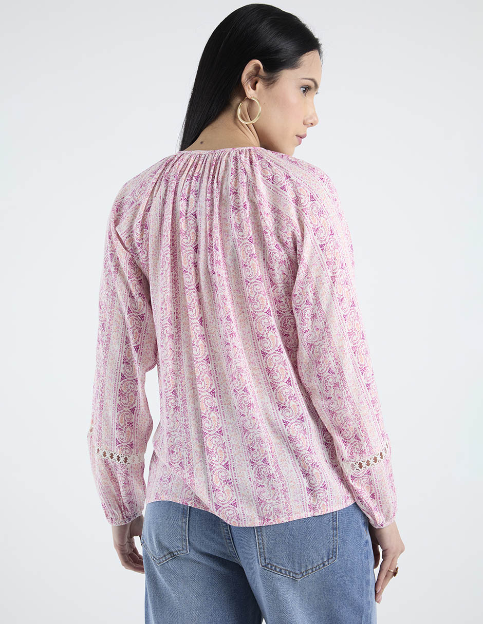 Blusa Week By Weekend manga larga para mujer