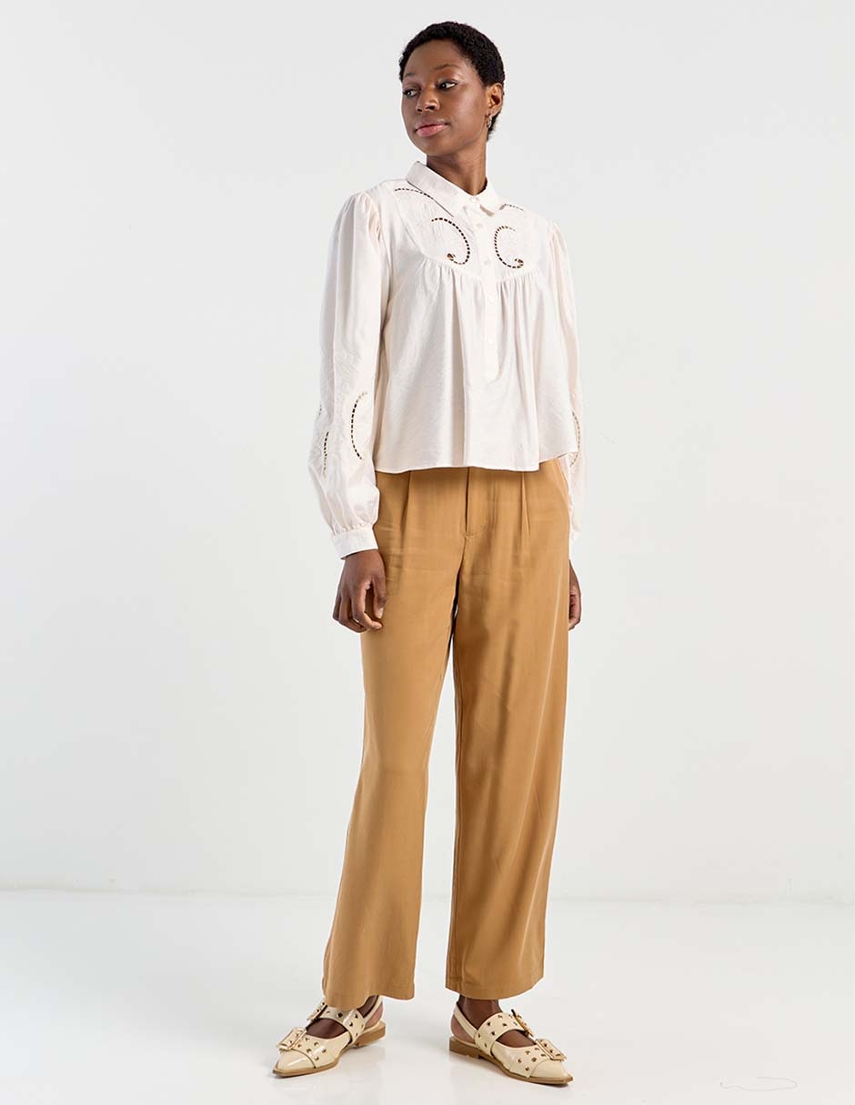 Blusa camisera manga larga para mujer 7