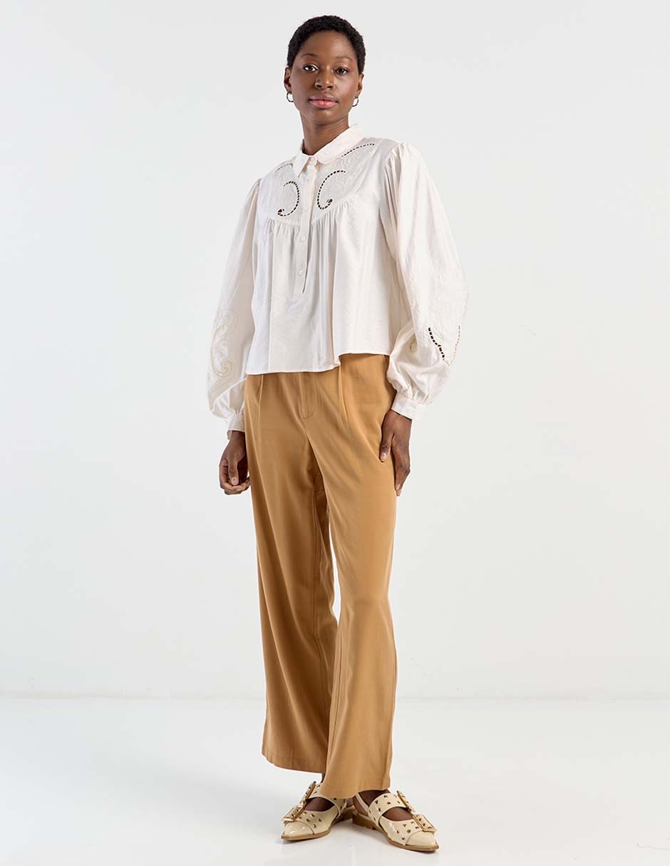 Blusa camisera manga larga para mujer 8
