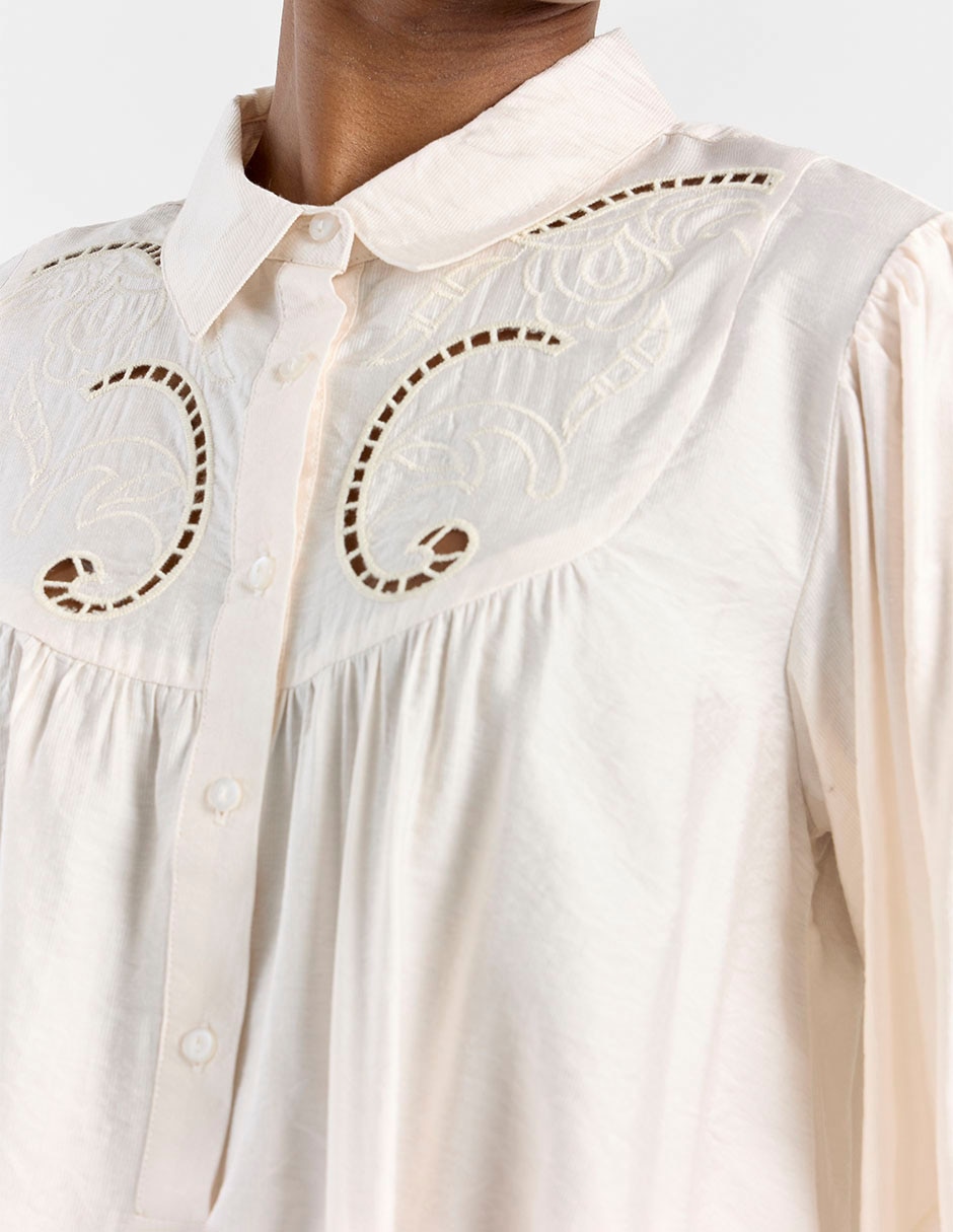 Blusa camisera manga larga para mujer 9