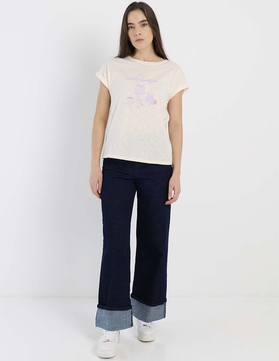 Playera manga corta Week By Weekend cuello redondo para mujer