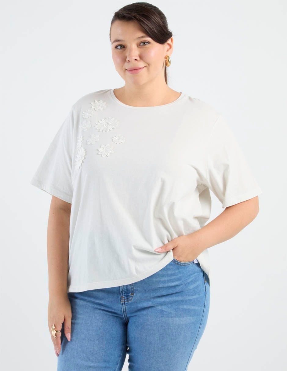 Playera manga corta cuello redondo para mujer Playera manga corta cuello redondo para mujer
