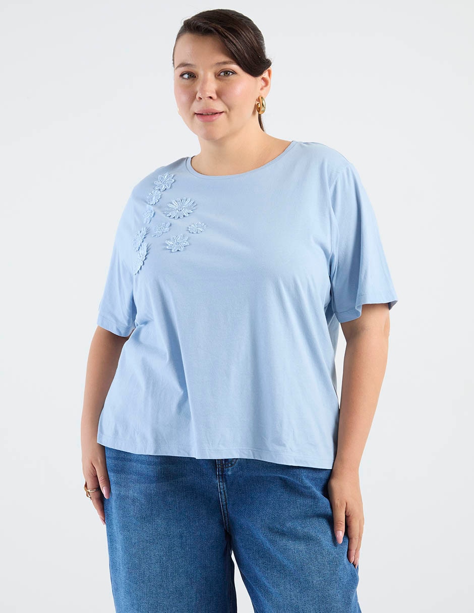 Playera manga corta cuello redondo mujer Playera manga corta cuello redondo mujer