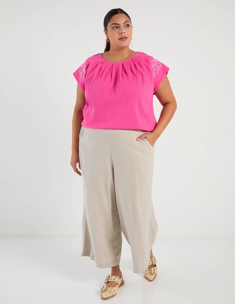 Blusa manga corta Weekend Plus cuello redondo para mujer 2