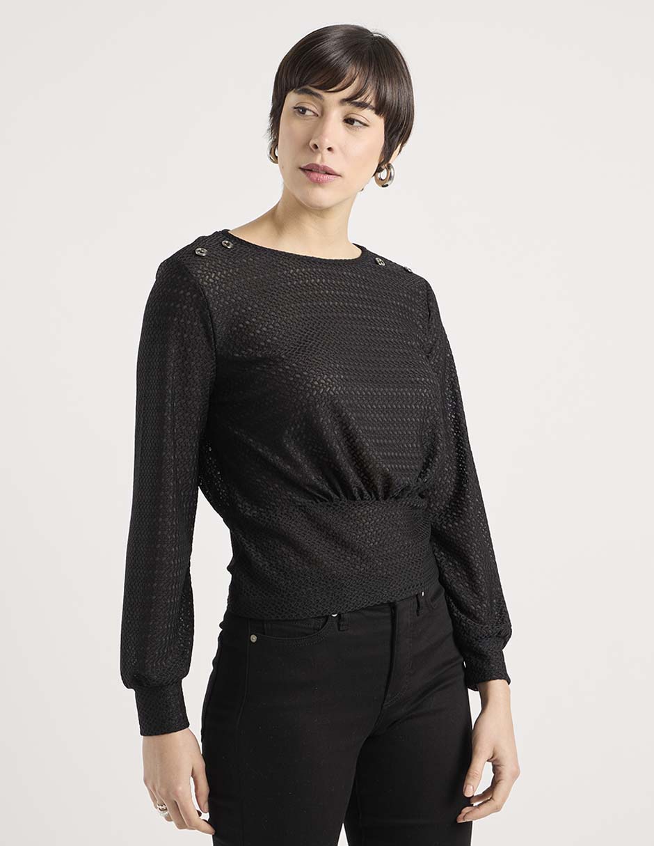 Blusa Week By Weekend manga larga para mujer